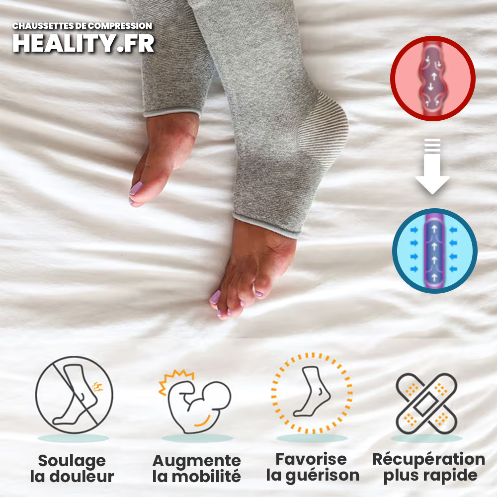 Chaussettes de Compression pour Pied Diabétique et Neuropathie
